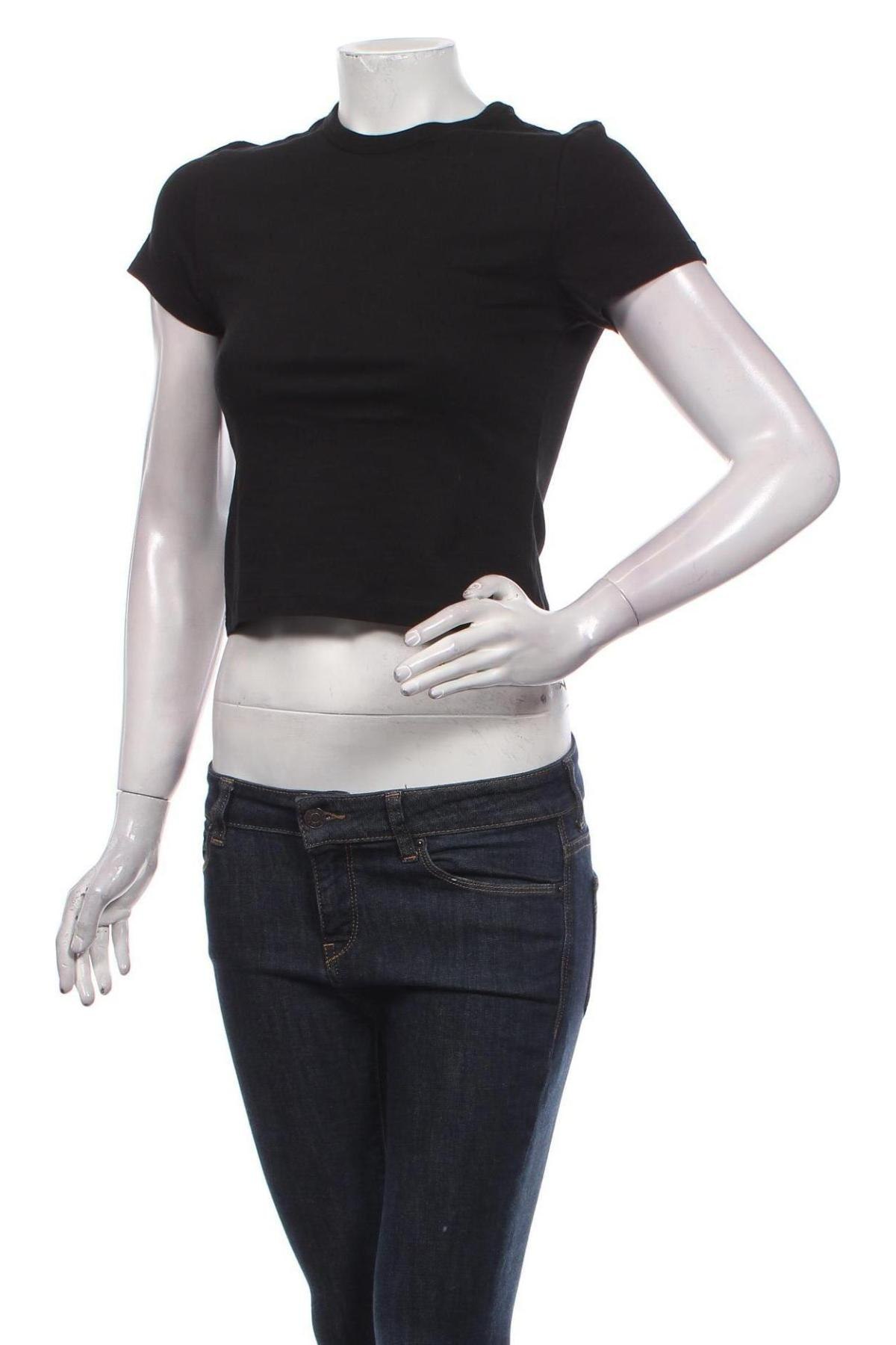 Γυναικείο t-shirt Weekday, Μέγεθος XS, Χρώμα Μαύρο, Βαμβάκι, Τιμή 16,49 €