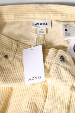 Pantaloni de velvet de femei Monki, Mărime XL, Culoare Galben, Preț 45,13 Lei