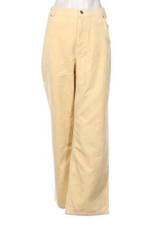 Γυναικείο κοτλέ παντελόνι Monki, Μέγεθος XL, Χρώμα Κίτρινο, Τιμή 8,84 €