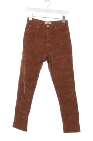 Pantaloni de velvet de femei Pull&Bear, Mărime S, Culoare Maro, Preț 95,39 Lei
