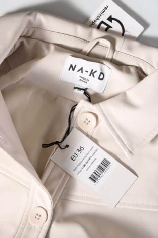 Γυναικείο δερμάτινο μπουφάν NA-KD, Μέγεθος S, Χρώμα  Μπέζ, Τιμή 12,86 €