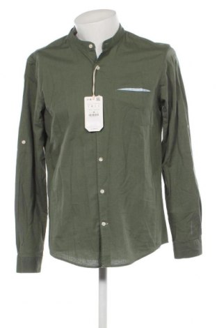 Мъжка риза Pull&Bear, Размер L, Цвят Зелен, Цена 31,28 лв.