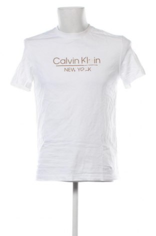 Herren T-Shirt Calvin Klein, Größe M, Farbe Weiß, Preis 32,47 €