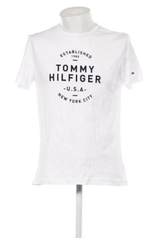 Męski T-shirt Tommy Hilfiger, Rozmiar L, Kolor Biały, Cena 141,38 zł