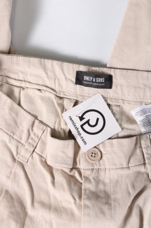 Ανδρικό παντελόνι Only & Sons, Μέγεθος M, Χρώμα  Μπέζ, Τιμή 10,43 €