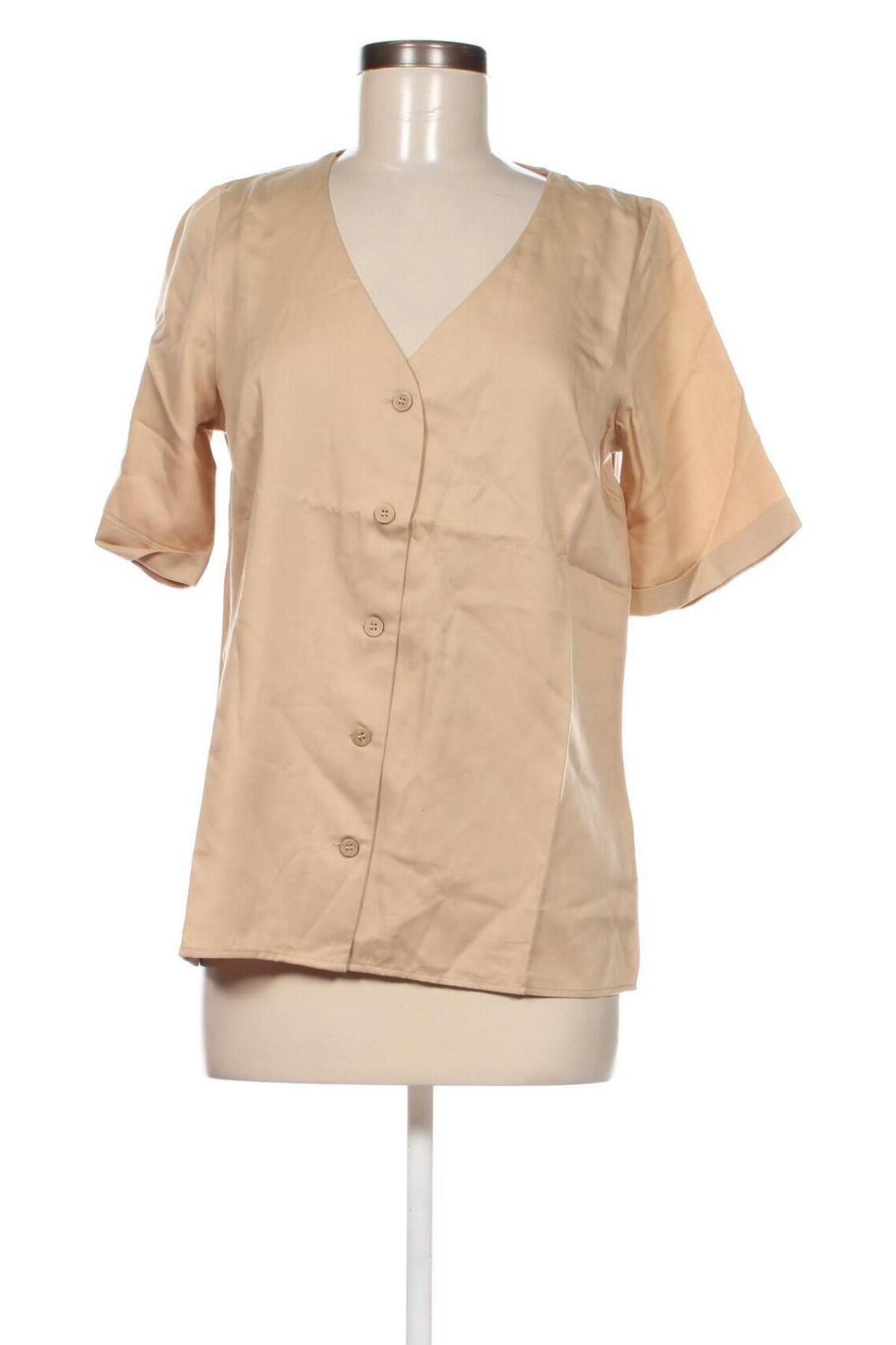 Γυναικείο πουκάμισο Pieces, Μέγεθος S, Χρώμα  Μπέζ, Τιμή 6,80 €