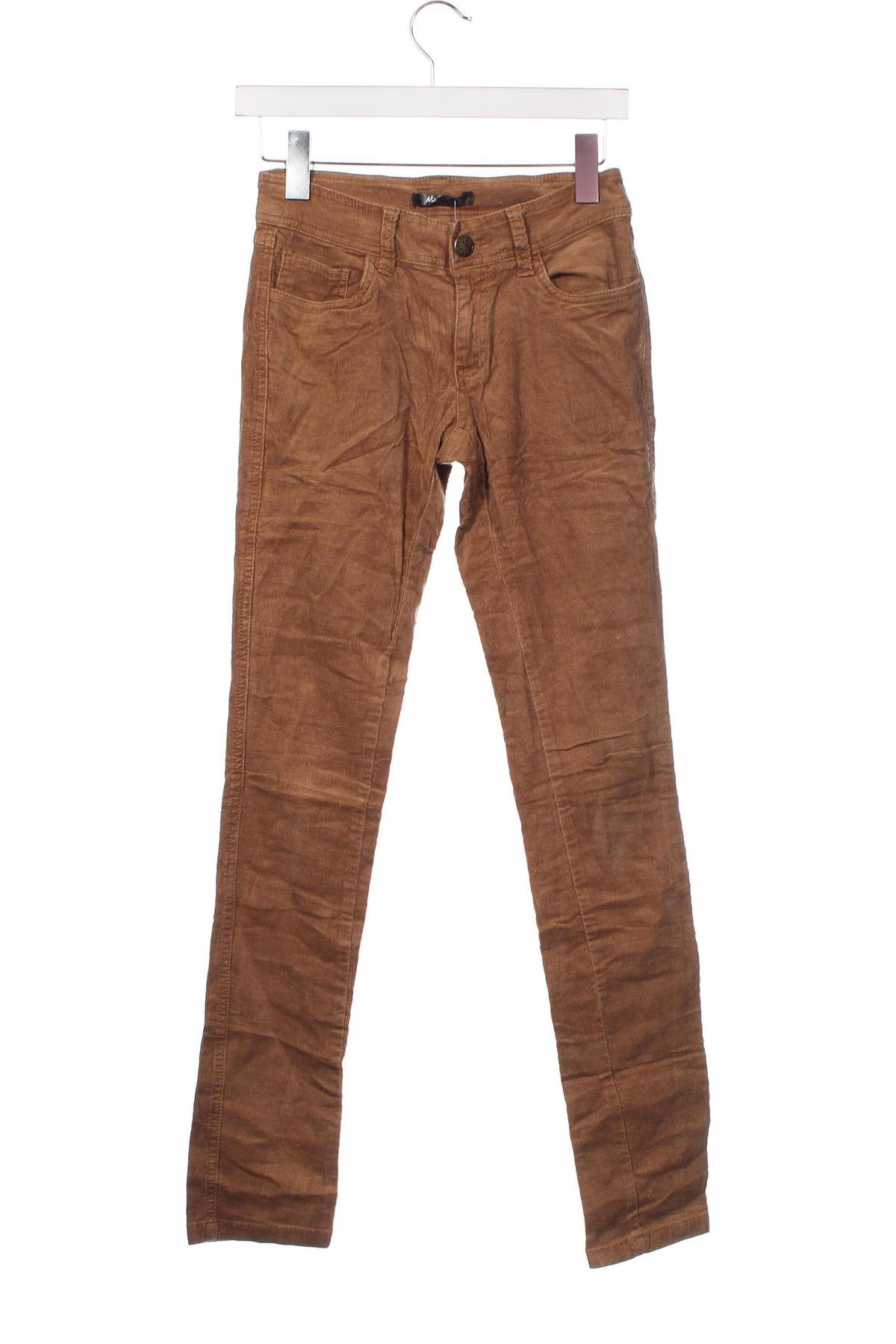Pantaloni de velvet de femei Mim, Mărime XS, Culoare Maro, Preț 95,39 Lei