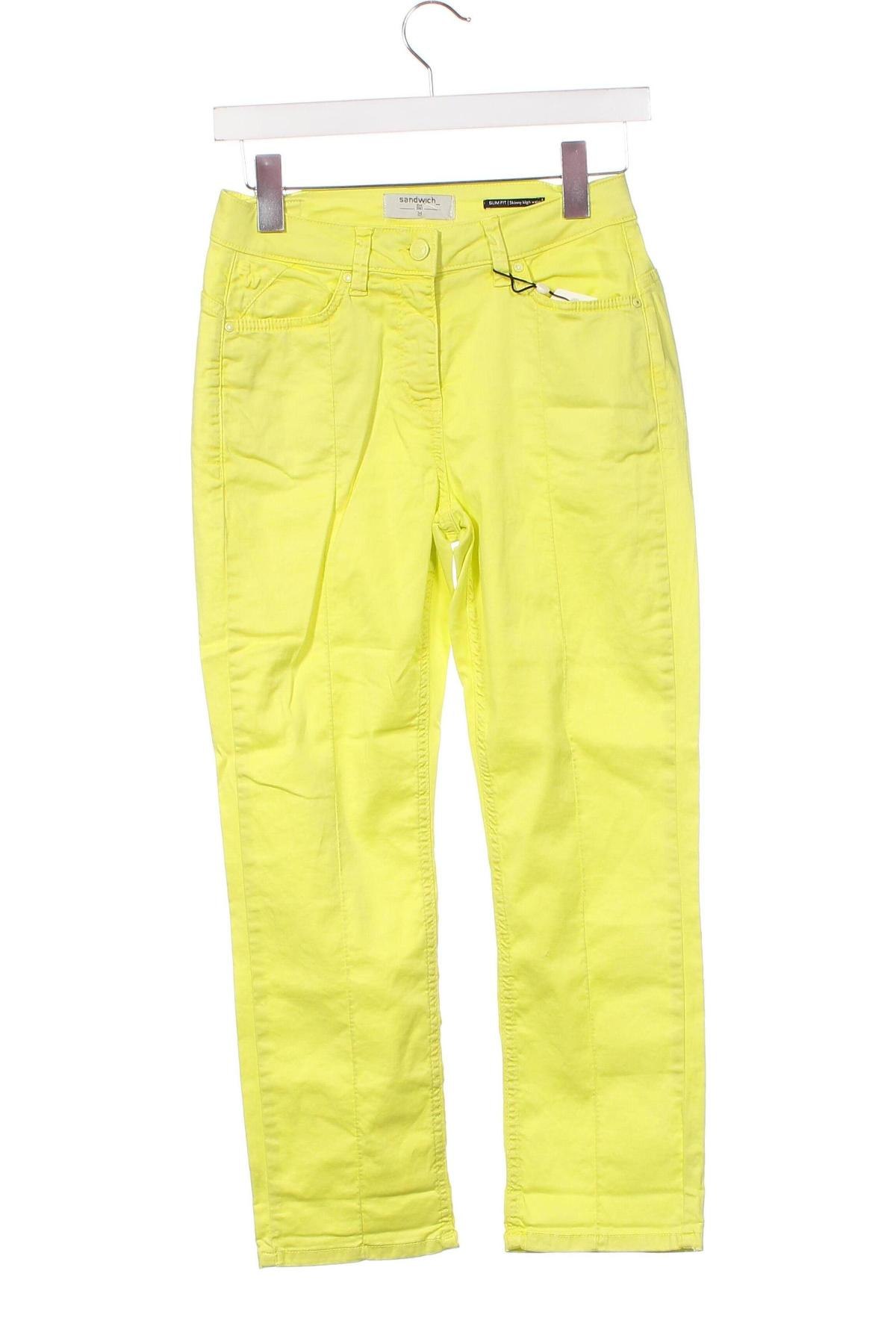 Дамски панталон Sandwich_, Размер XS, Цвят Жълт, Цена 7,30 лв.