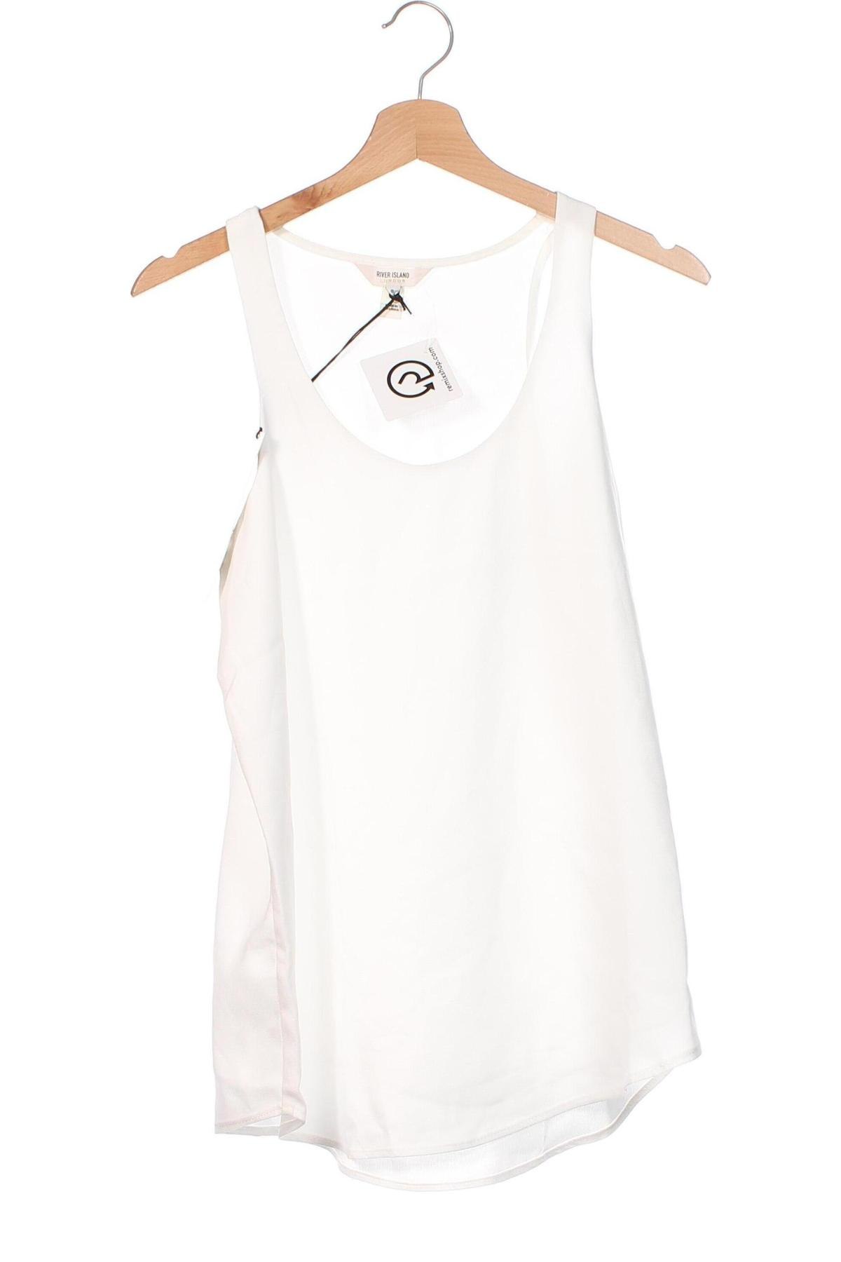 Γυναικείο αμάνικο μπλουζάκι River Island, Μέγεθος XS, Χρώμα Λευκό, Τιμή 14,95 €