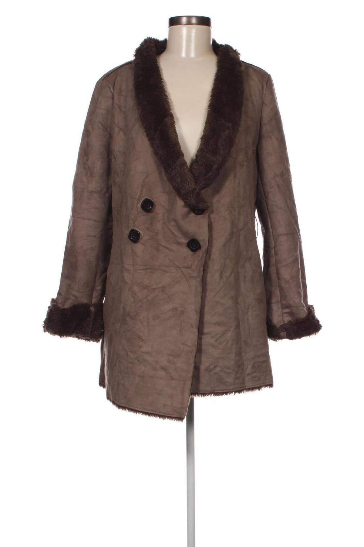 Дамско палто Cortefiel, Размер XL, Цвят Кафяв, Цена 26,60 лв.