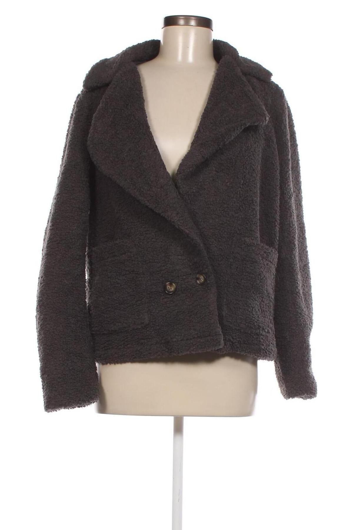 Дамско палто SHEIN, Размер L, Цвят Сив, Цена 22,40 лв.