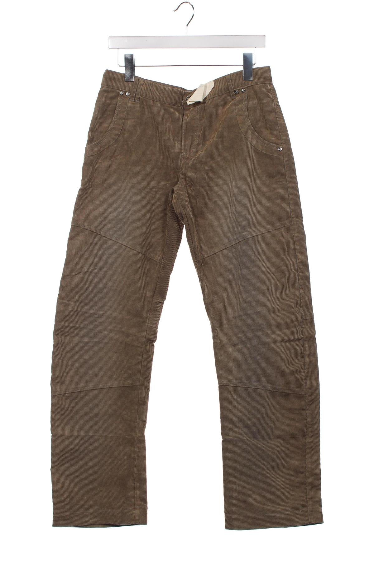 Pantaloni de catifea reiată, pentru copii Nukutavake, Mărime 15-18y/ 170-176 cm, Culoare Verde, Preț 12,43 Lei