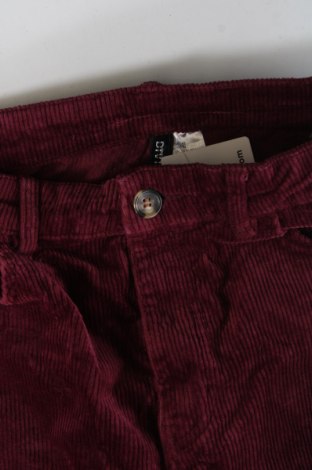 Pantaloni de velvet de femei H&M Divided, Mărime L, Culoare Roșu, Preț 95,99 Lei