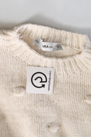 Дамски пуловер Zara Knitwear, Размер S, Цвят Бежов, Цена 27,49 лв.