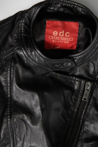 Дамско кожено яке Edc By Esprit, Размер S, Цвят Черен, Цена 119,99 лв.