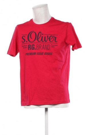 Męski T-shirt S.Oliver, Rozmiar L, Kolor Różowy, Cena 54,99 zł