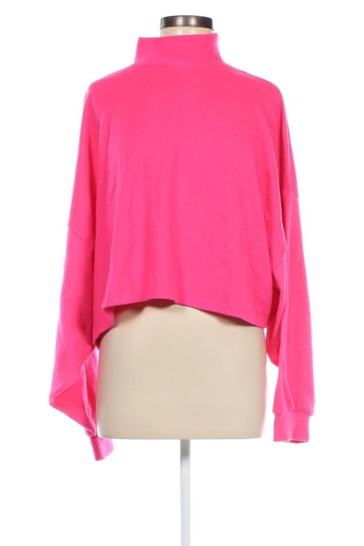 Damen Fleece Shirt Bershka, Größe L, Farbe Rosa, Preis 8,49 €