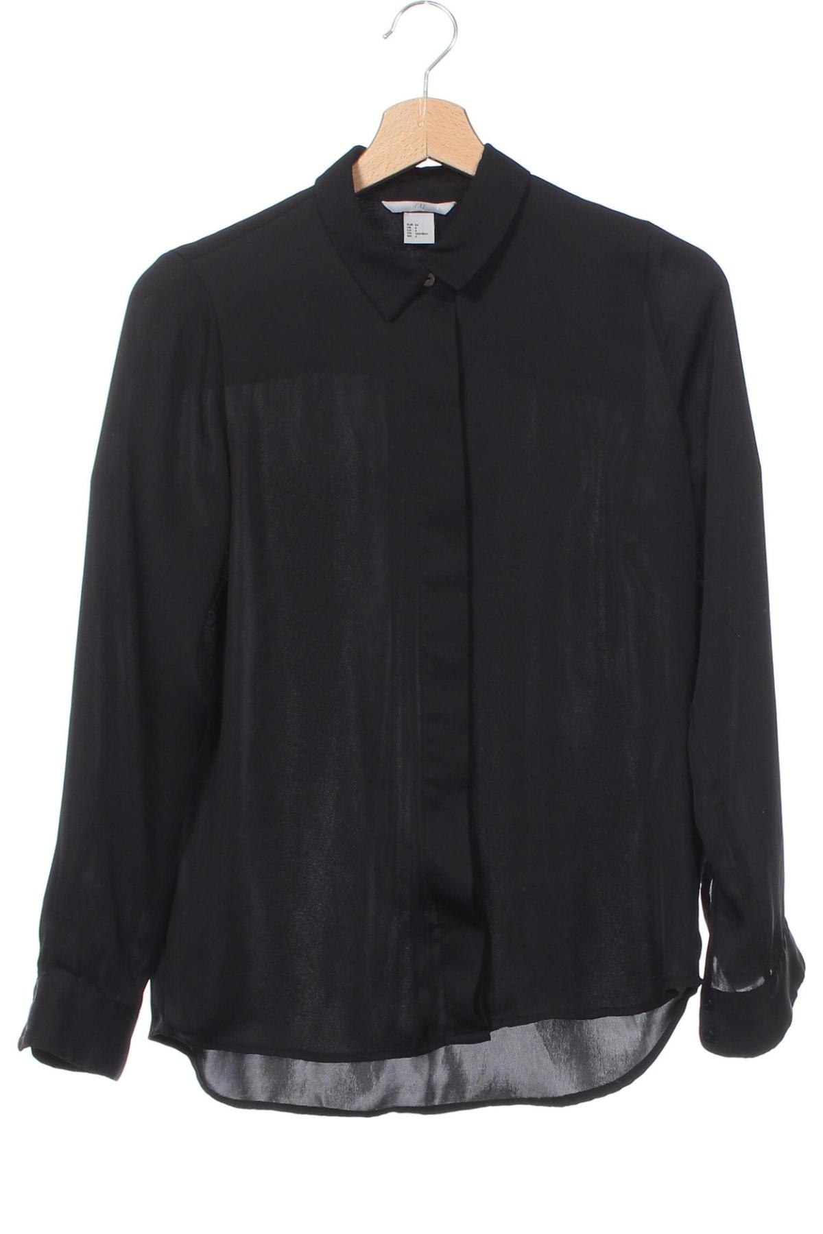 Cămașă de femei H&M, Mărime XS, Culoare Negru, Preț 44,99 Lei