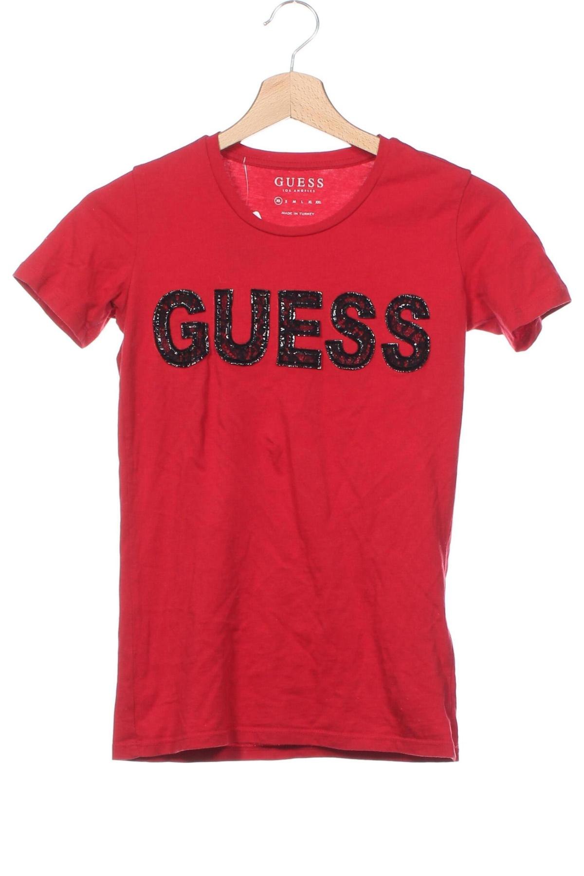 Damen T-Shirt Guess, Größe XS, Farbe Rot, Preis 10,22 €