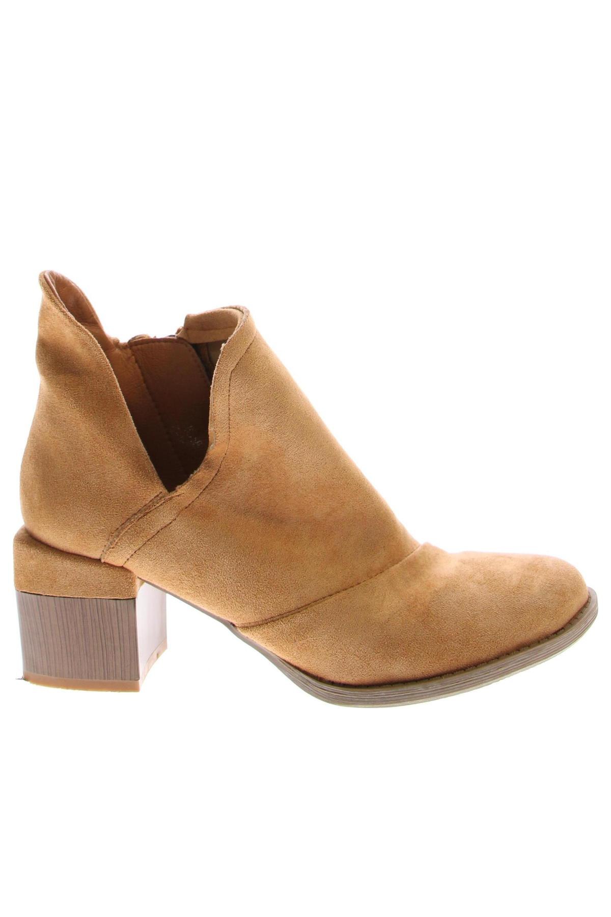 Botine de damă Ideal Shoes, Mărime 39, Culoare Bej, Preț 111,99 Lei