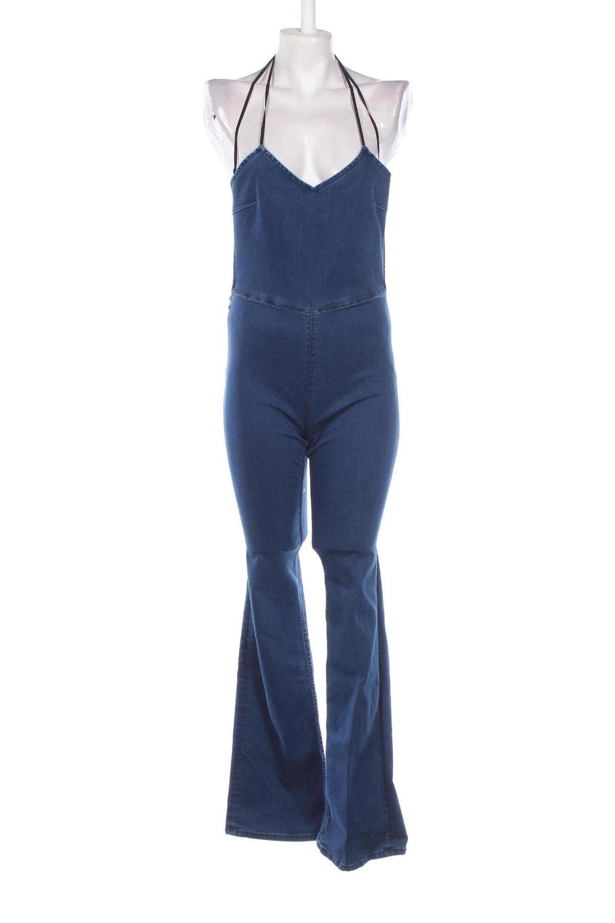 Langer Damen-Overall Bershka, Größe S, Farbe Blau, Preis 15,99 €