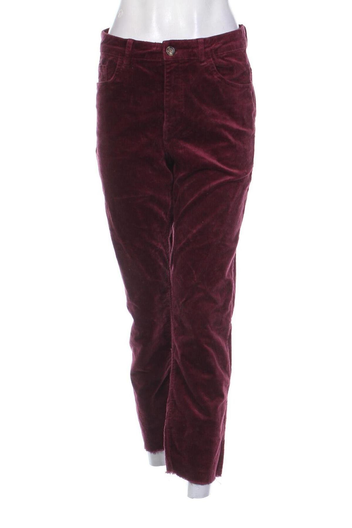 Pantaloni de velvet de femei H&M Divided, Mărime L, Culoare Roșu, Preț 95,99 Lei