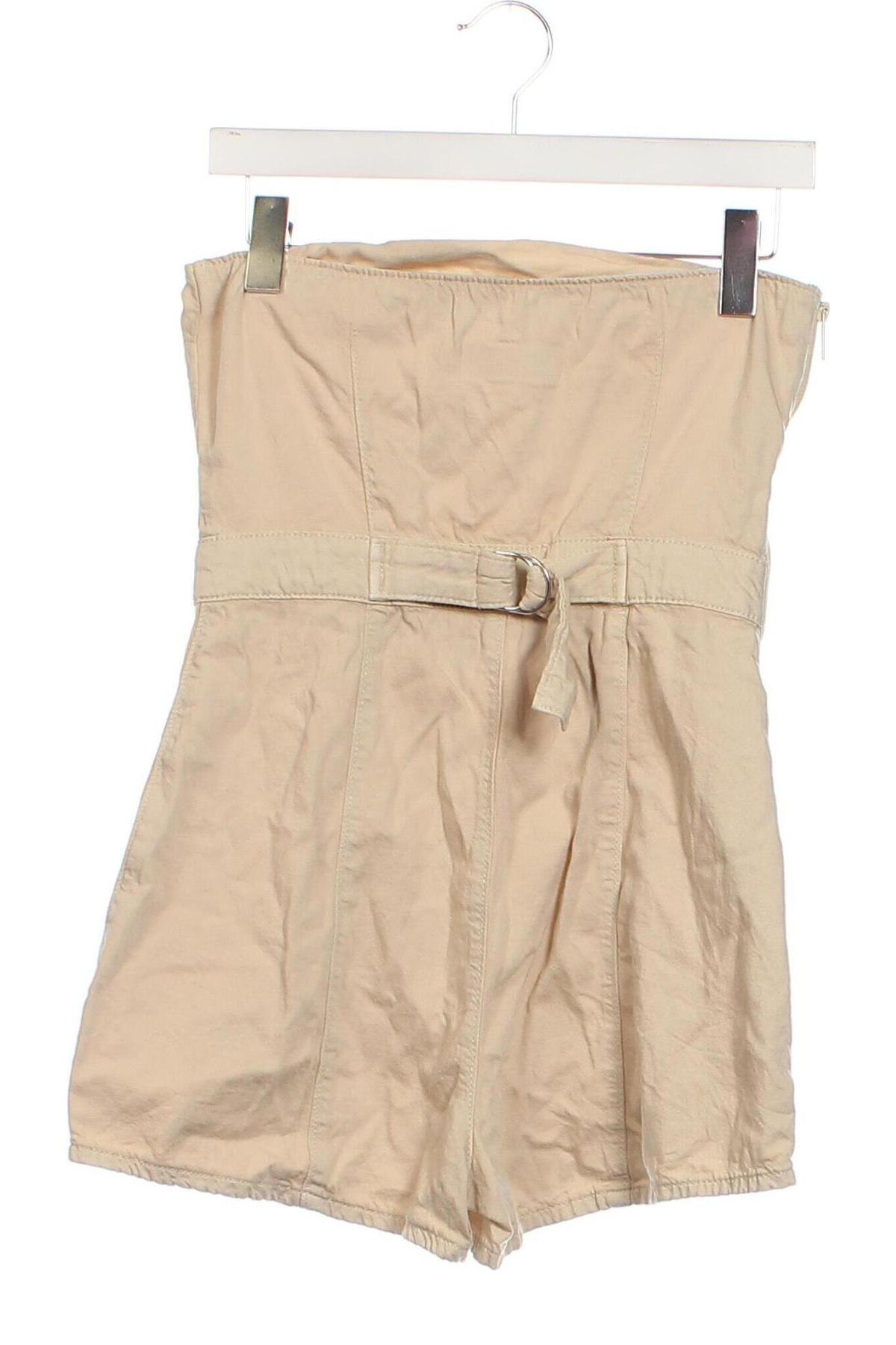 Kurzer Damenoverall Bershka, Größe S, Farbe Beige, Preis € 15,49