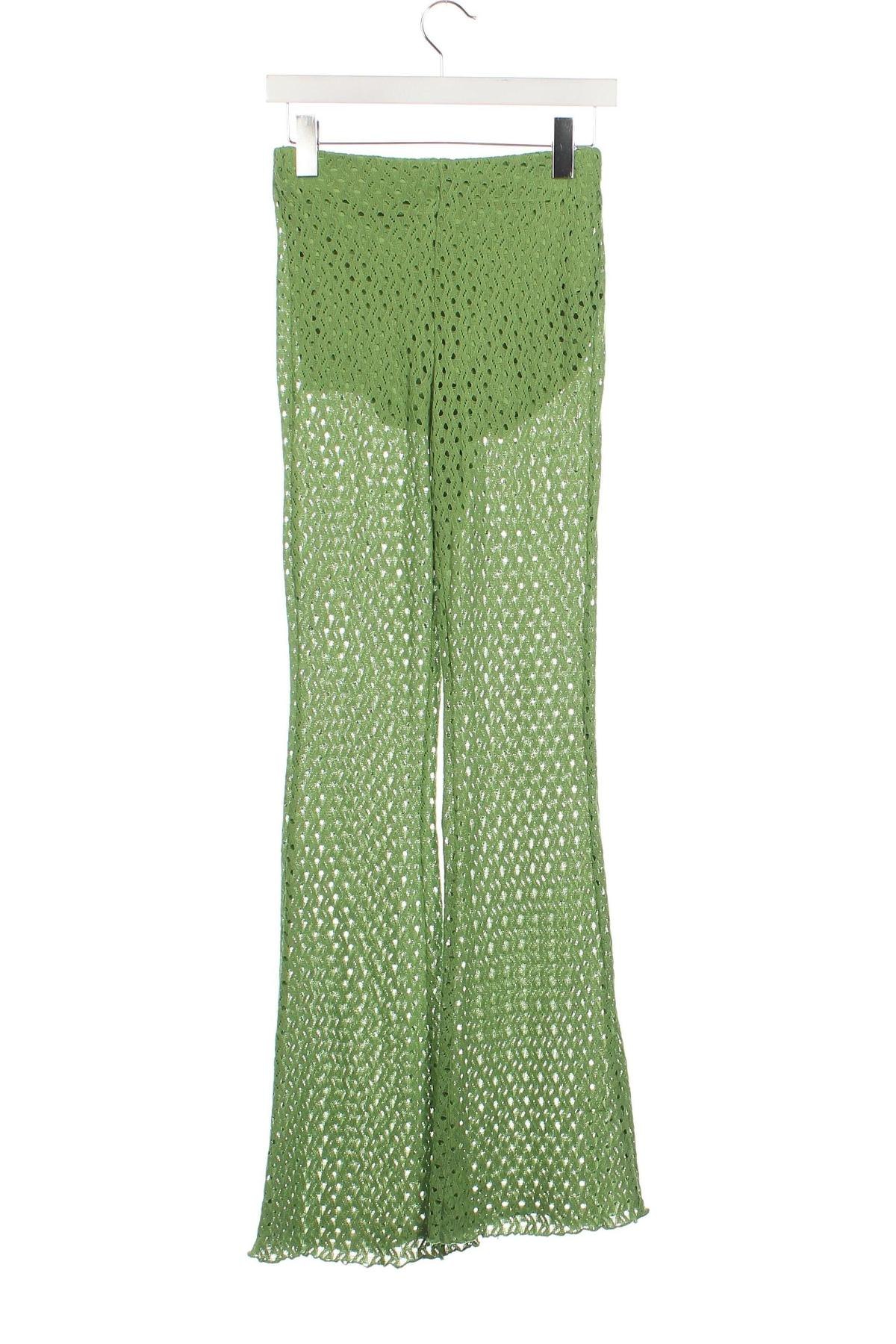 Pantaloni de femei Bershka, Mărime XS, Culoare Verde, Preț 51,99 Lei