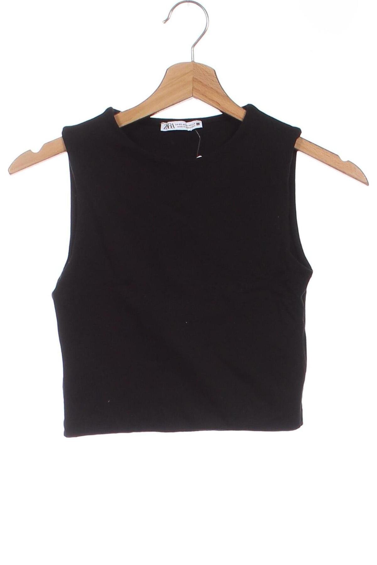 Tricou de damă Zara, Mărime XS, Culoare Negru, Preț 29,92 Lei