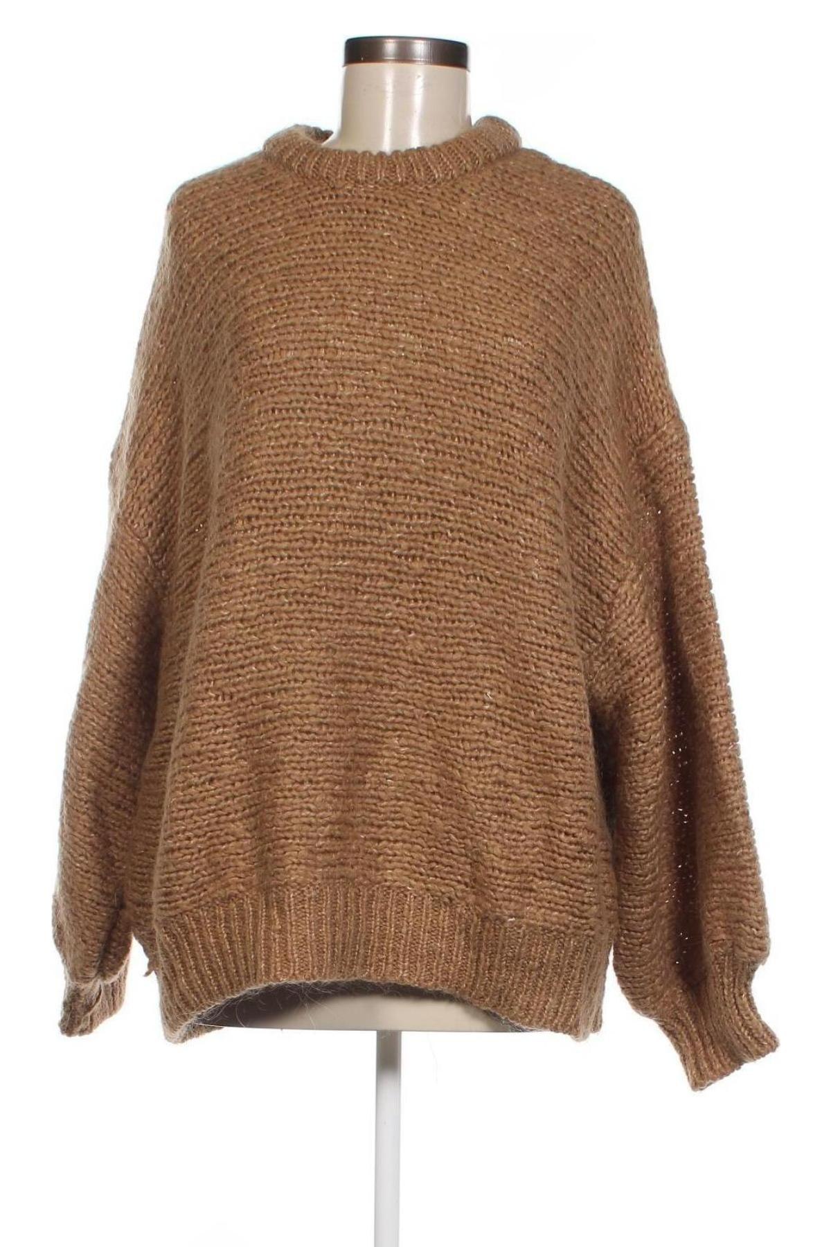 Damski sweter Zara, Rozmiar M, Kolor Brązowy, Cena 86,99 zł