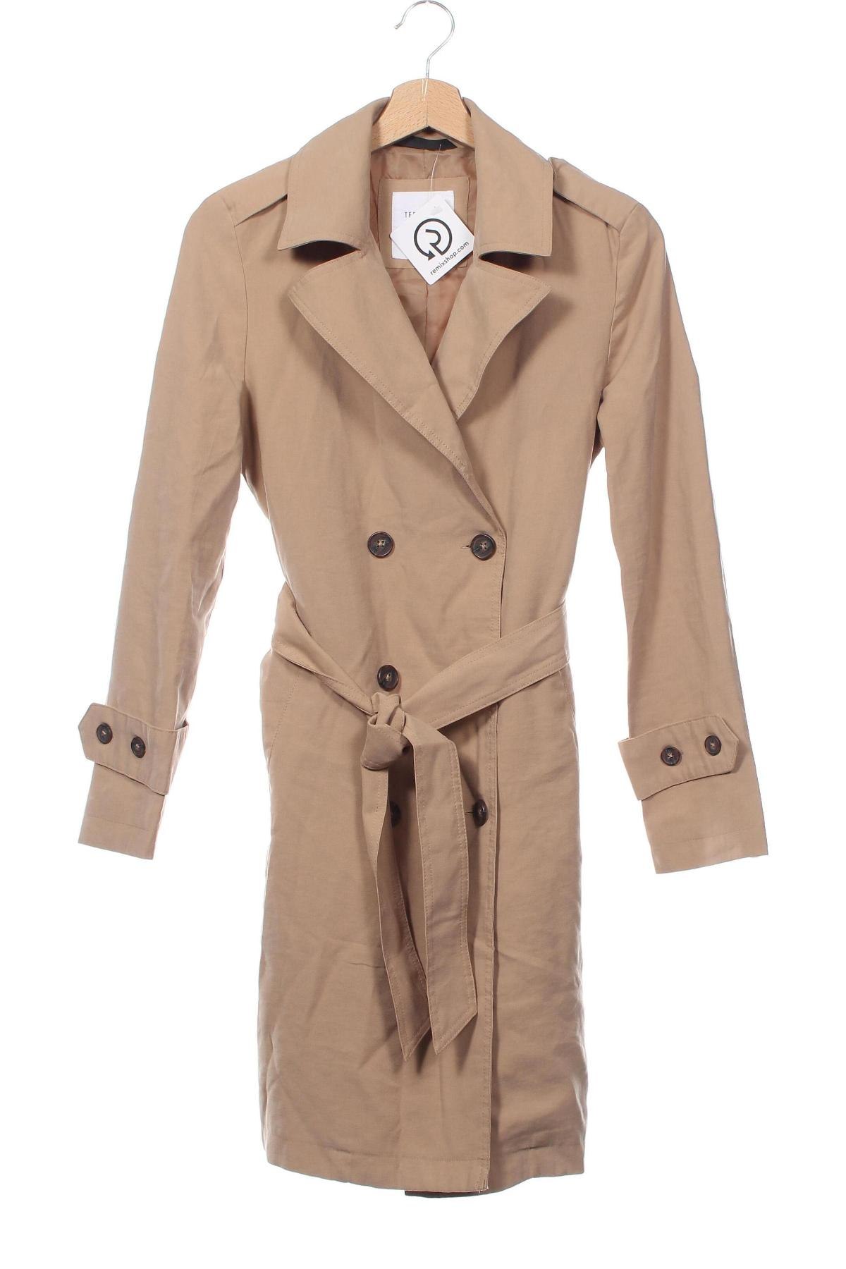 Damen Trenchcoat Terranova, Größe XS, Farbe Beige, Preis 24,49 €