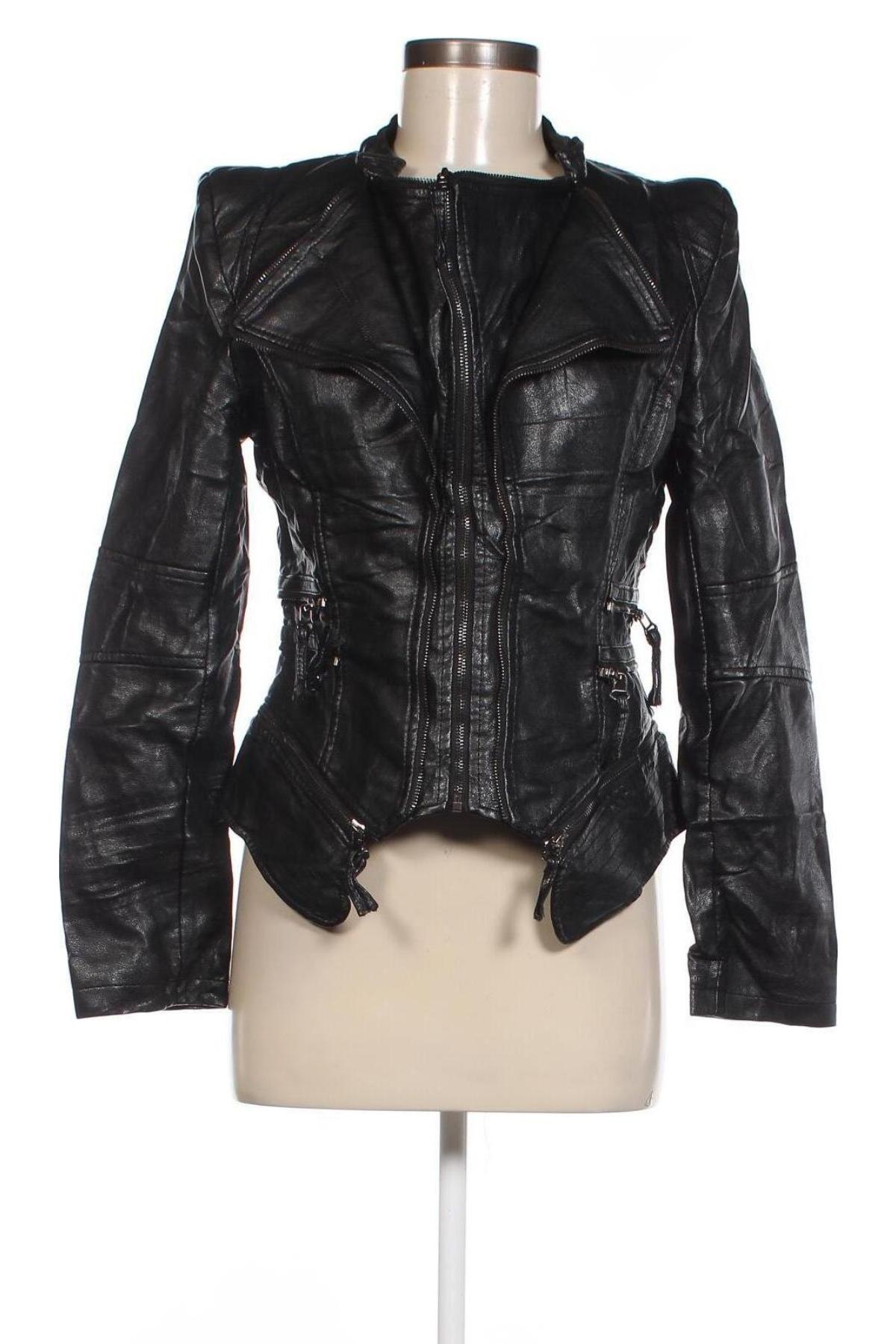 Damen Lederjacke, Größe M, Farbe Schwarz, Preis 40,99 €