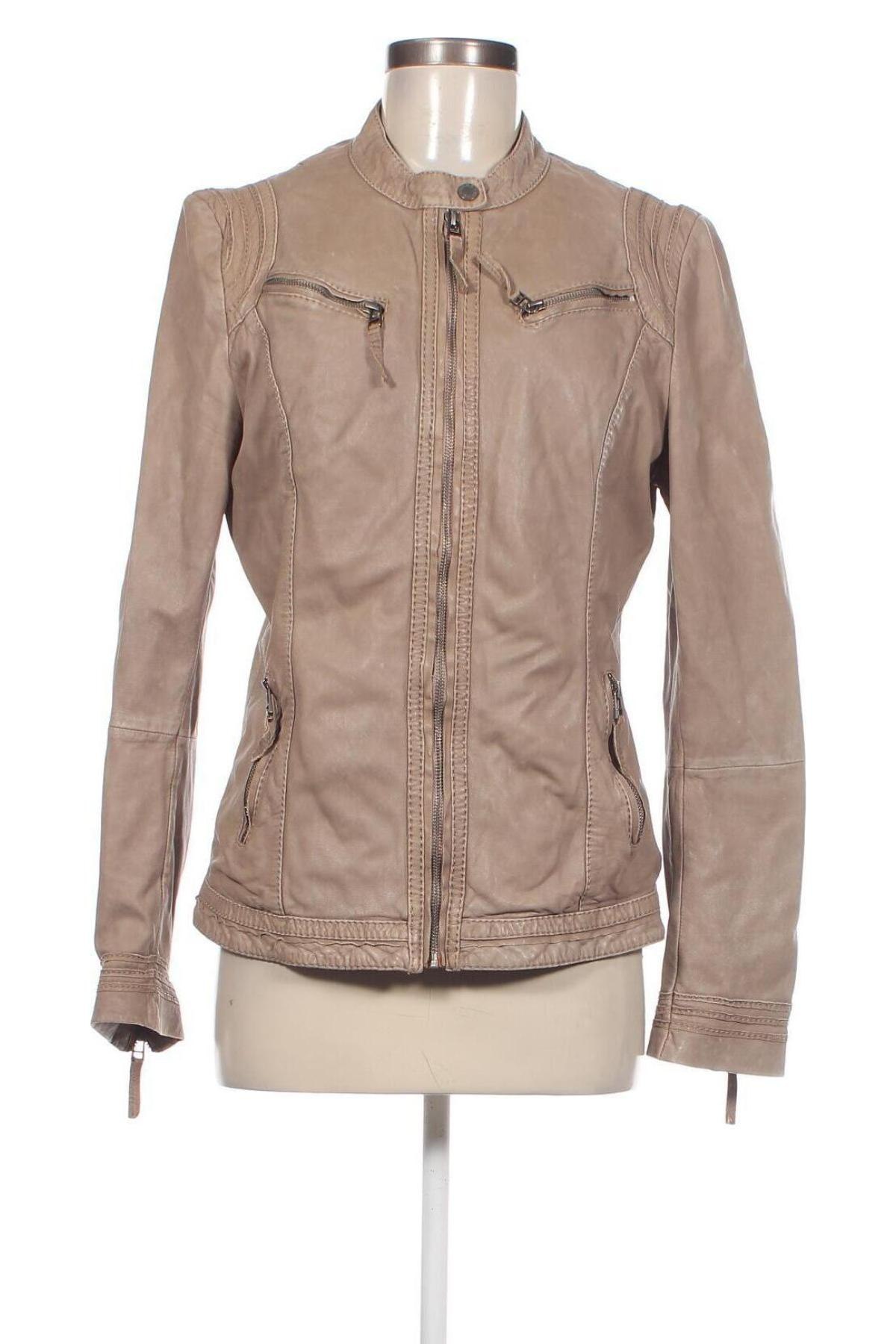 Damen Lederjacke, Größe L, Farbe Beige, Preis 44,49 €