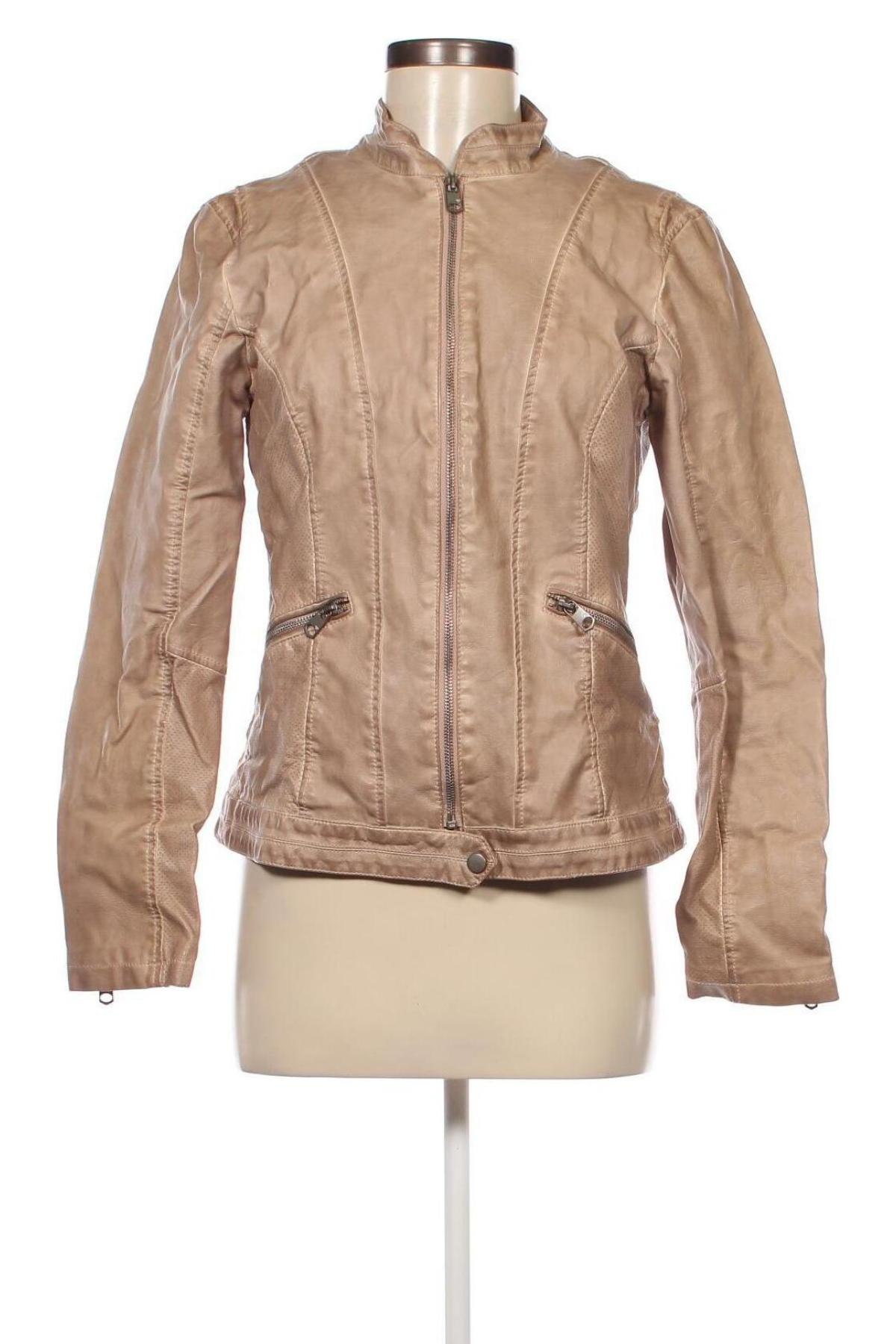 Damen Lederjacke Tom Tailor, Größe M, Farbe Beige, Preis 17,99 €