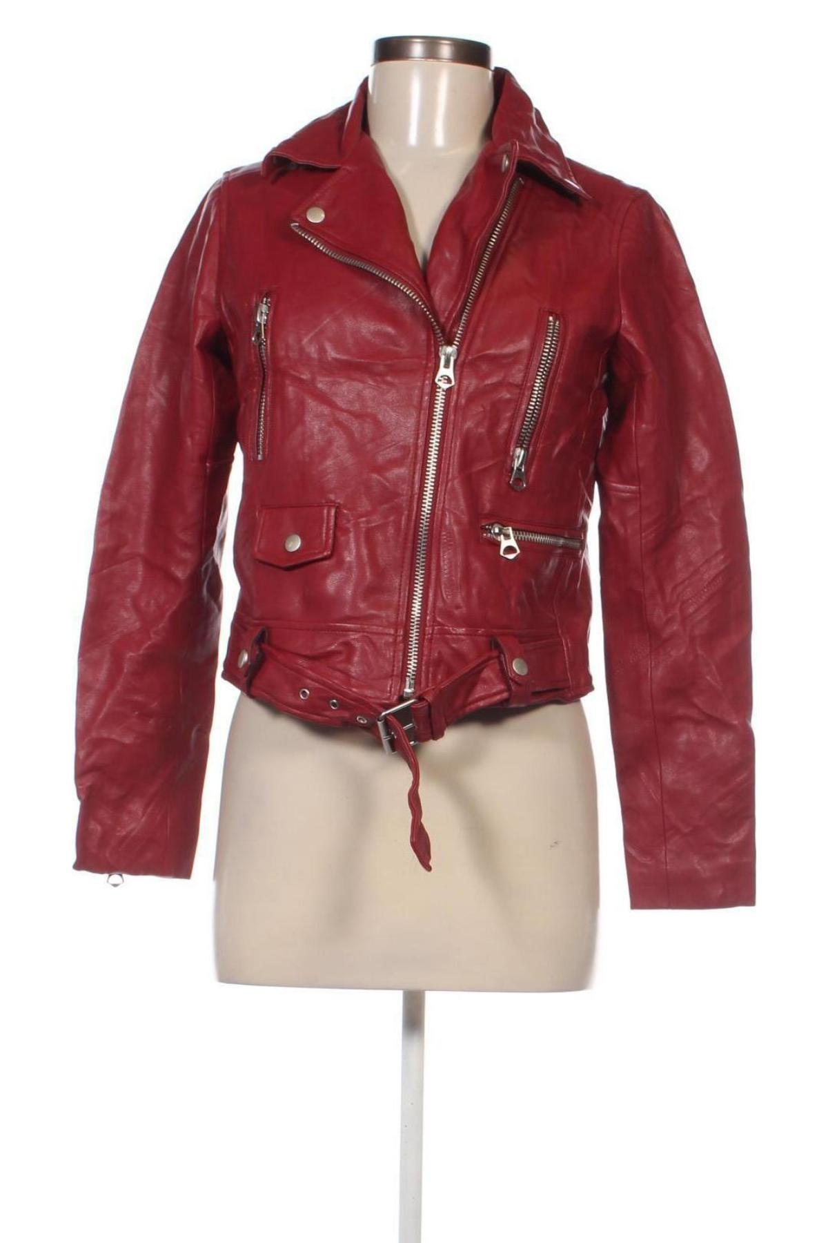 Damen Lederjacke Zara, Größe S, Farbe Rot, Preis € 28,99