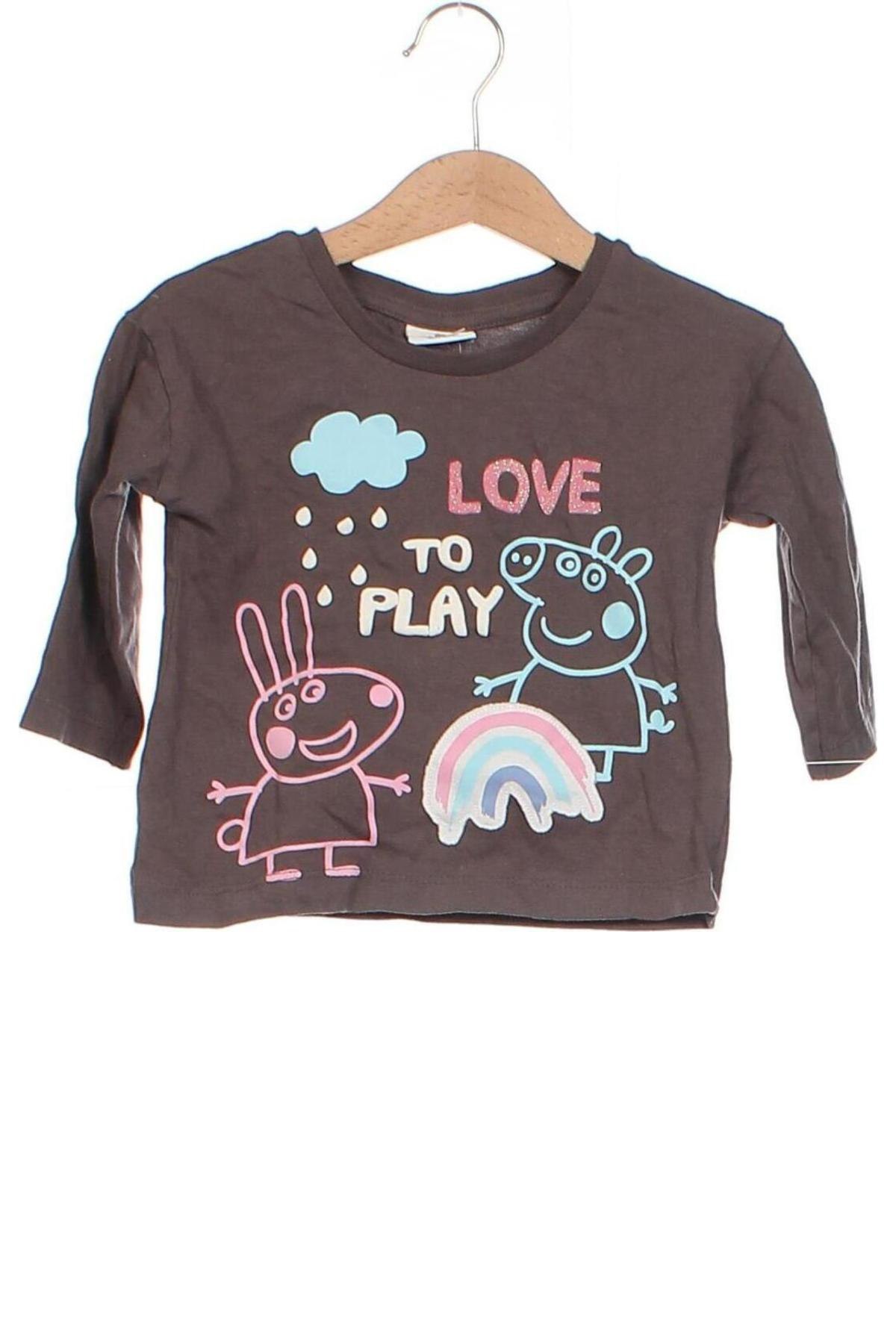 Kinder Shirt Peppa Pig, Größe 12-18m/ 80-86 cm, Farbe Grau, Preis 4,49 €