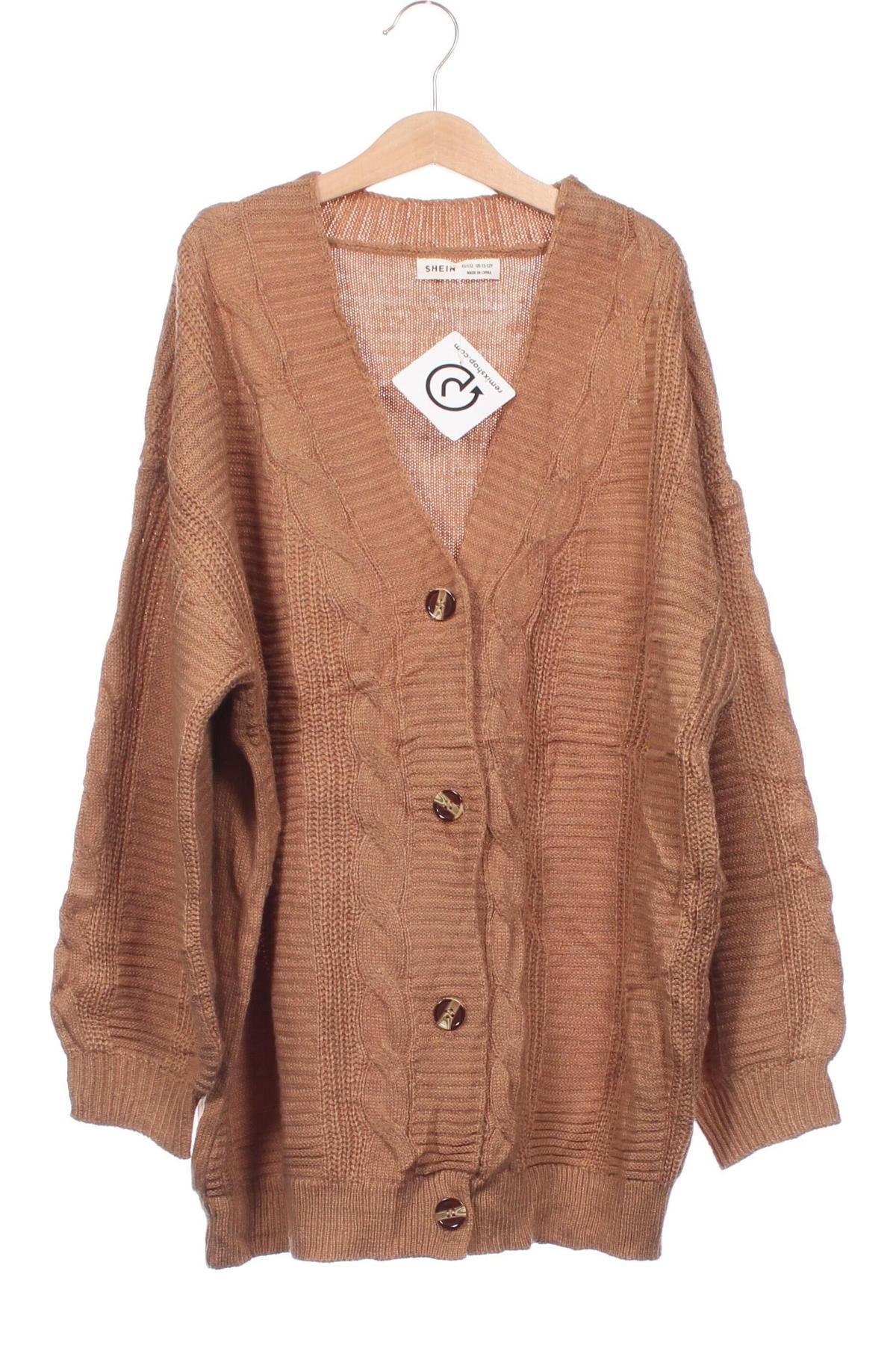 Kinder Strickjacke SHEIN, Größe 11-12y/ 152-158 cm, Farbe Braun, Preis € 11,99