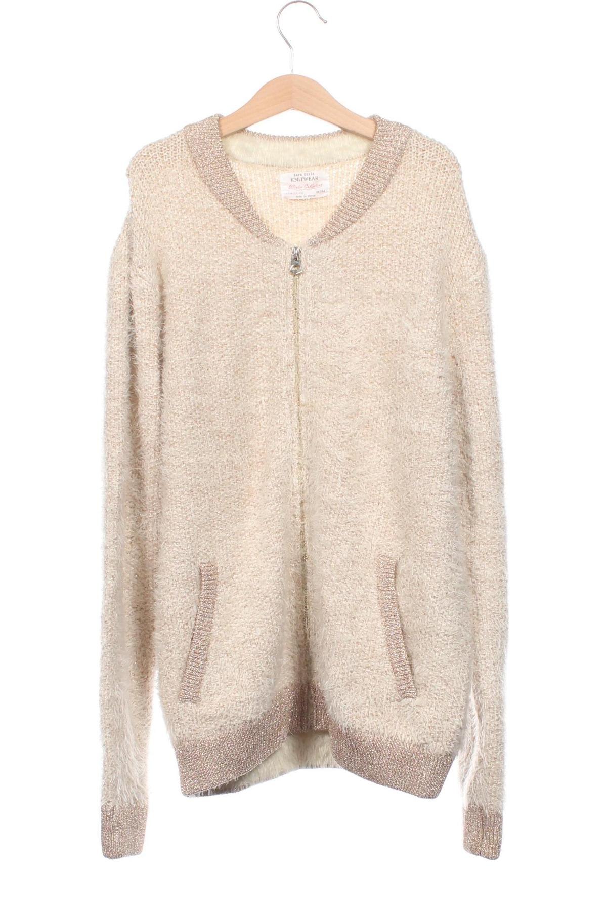 Kinder Strickjacke Zara, Größe 13-14y/ 164-168 cm, Farbe Beige, Preis 11,49 €