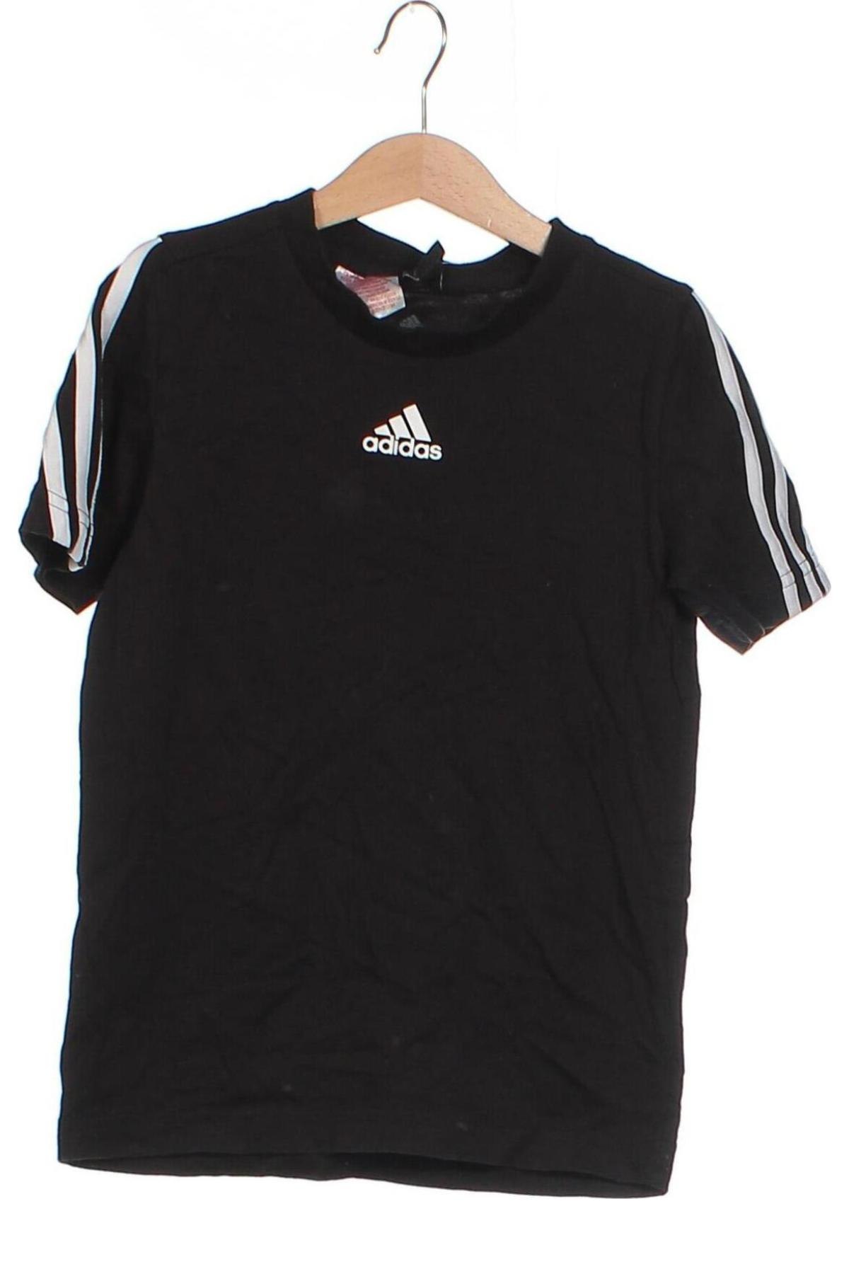 Kinder T-Shirt Adidas, Größe 7-8y/ 128-134 cm, Farbe Schwarz, Preis 20,49 €