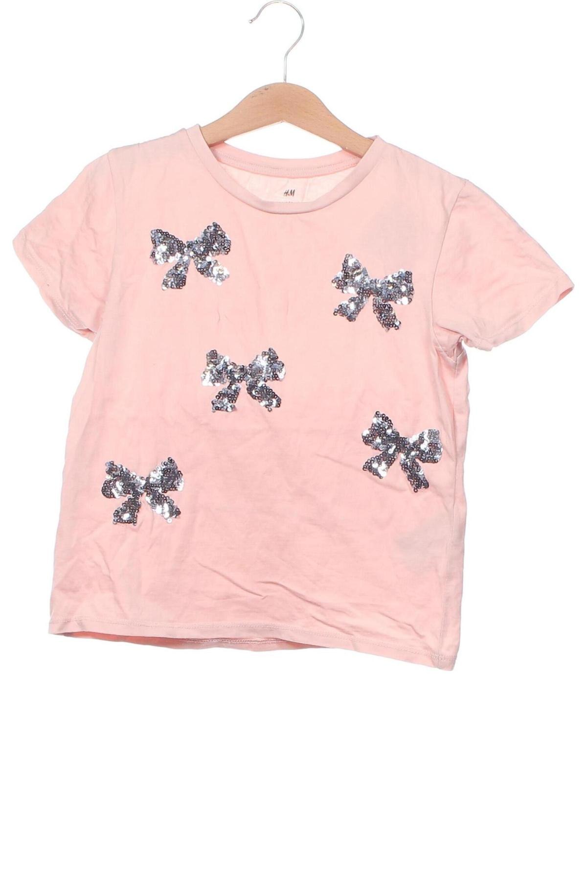 Kinder T-Shirt H&M, Größe 6-7y/ 122-128 cm, Farbe Rosa, Preis 6,14 €