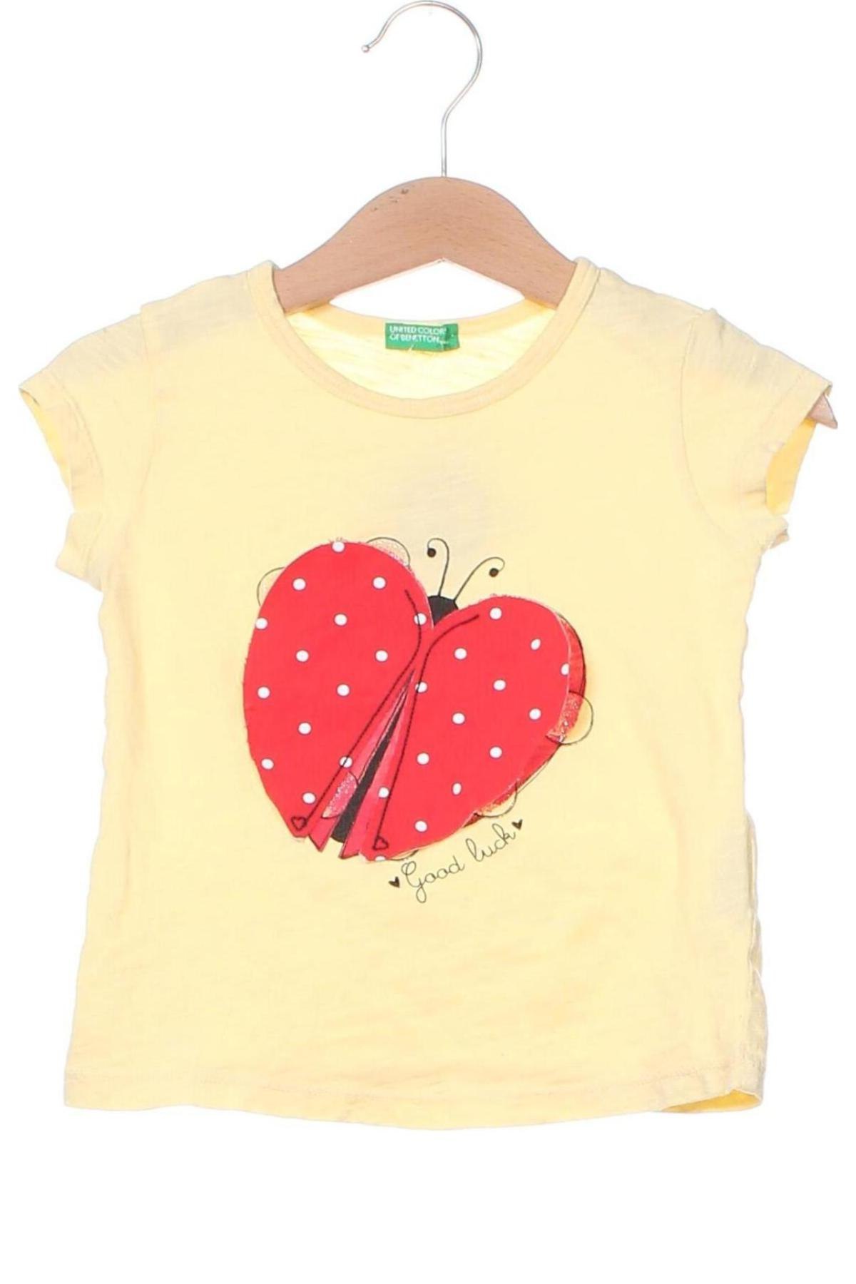 Kinder T-Shirt United Colors Of Benetton, Größe 18-24m/ 86-98 cm, Farbe Gelb, Preis 7,96 €