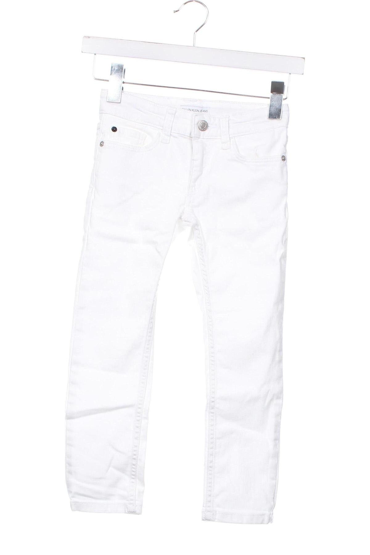 Blugi pentru copii Calvin Klein Jeans, Mărime 5-6y/ 116-122 cm, Culoare Alb, Preț 79,99 Lei