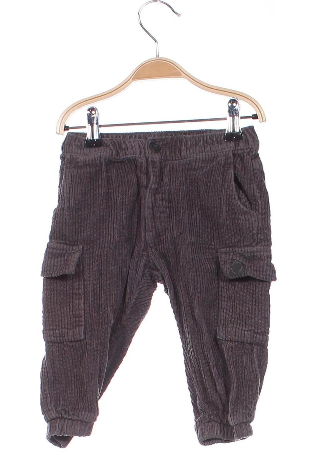 Pantaloni de catifea reiată, pentru copii Zara, Mărime 9-12m/ 74-80 cm, Culoare Gri, Preț 25,99 Lei