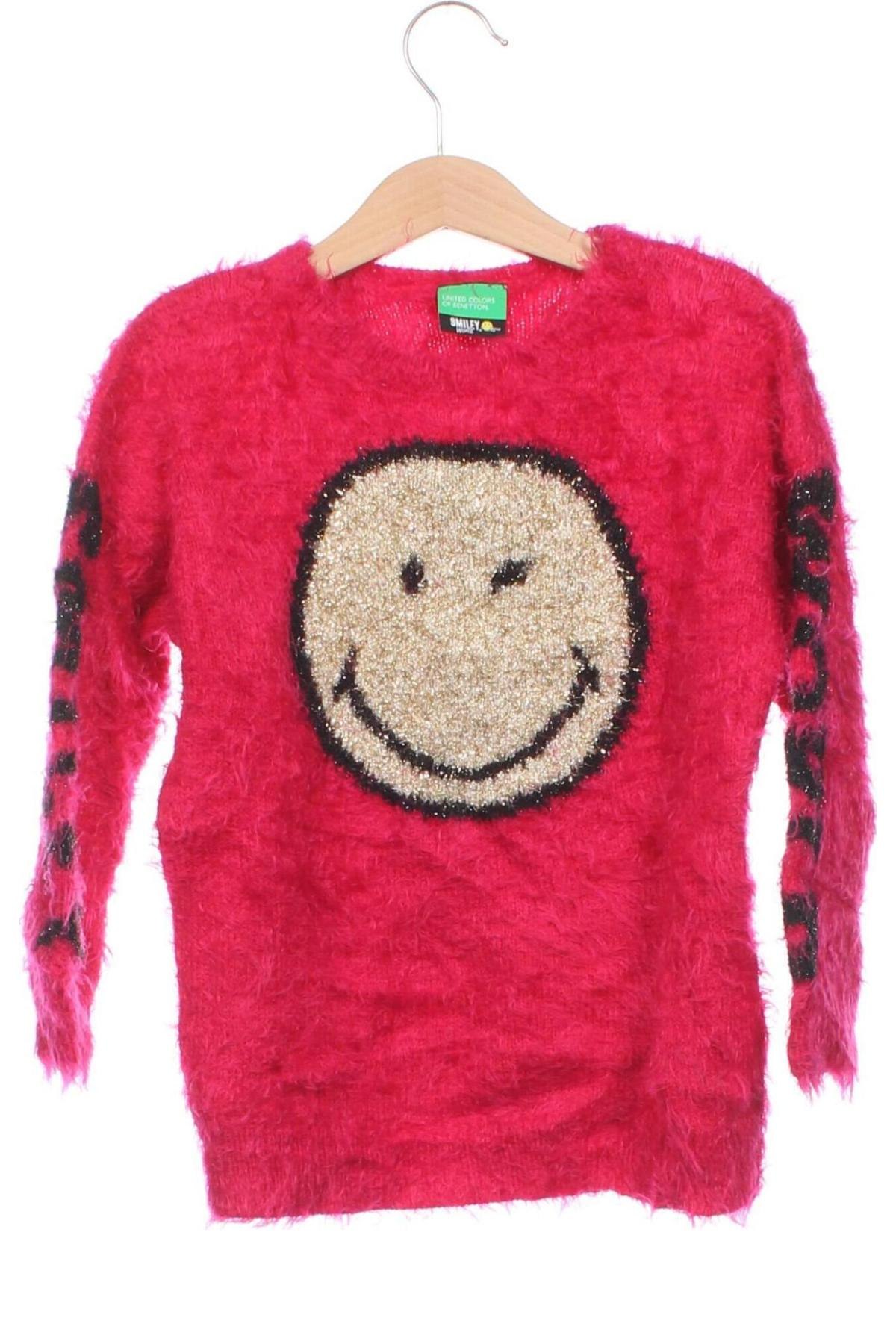 Kinderpullover Smiley, Größe 4-5y/ 110-116 cm, Farbe Rosa, Preis 8,49 €