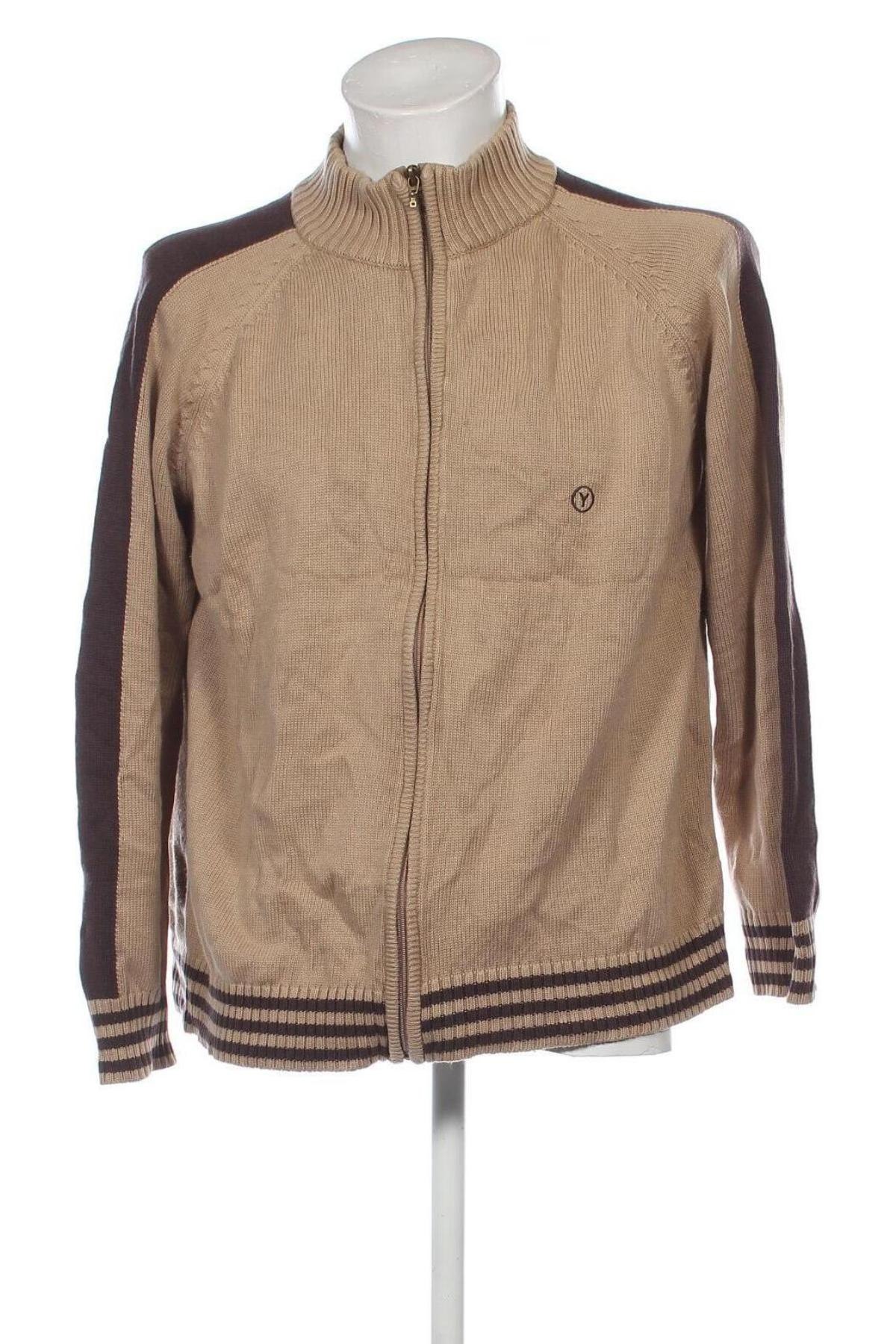 Herren Strickjacke Yoors, Größe L, Farbe Beige, Preis 17,99 €