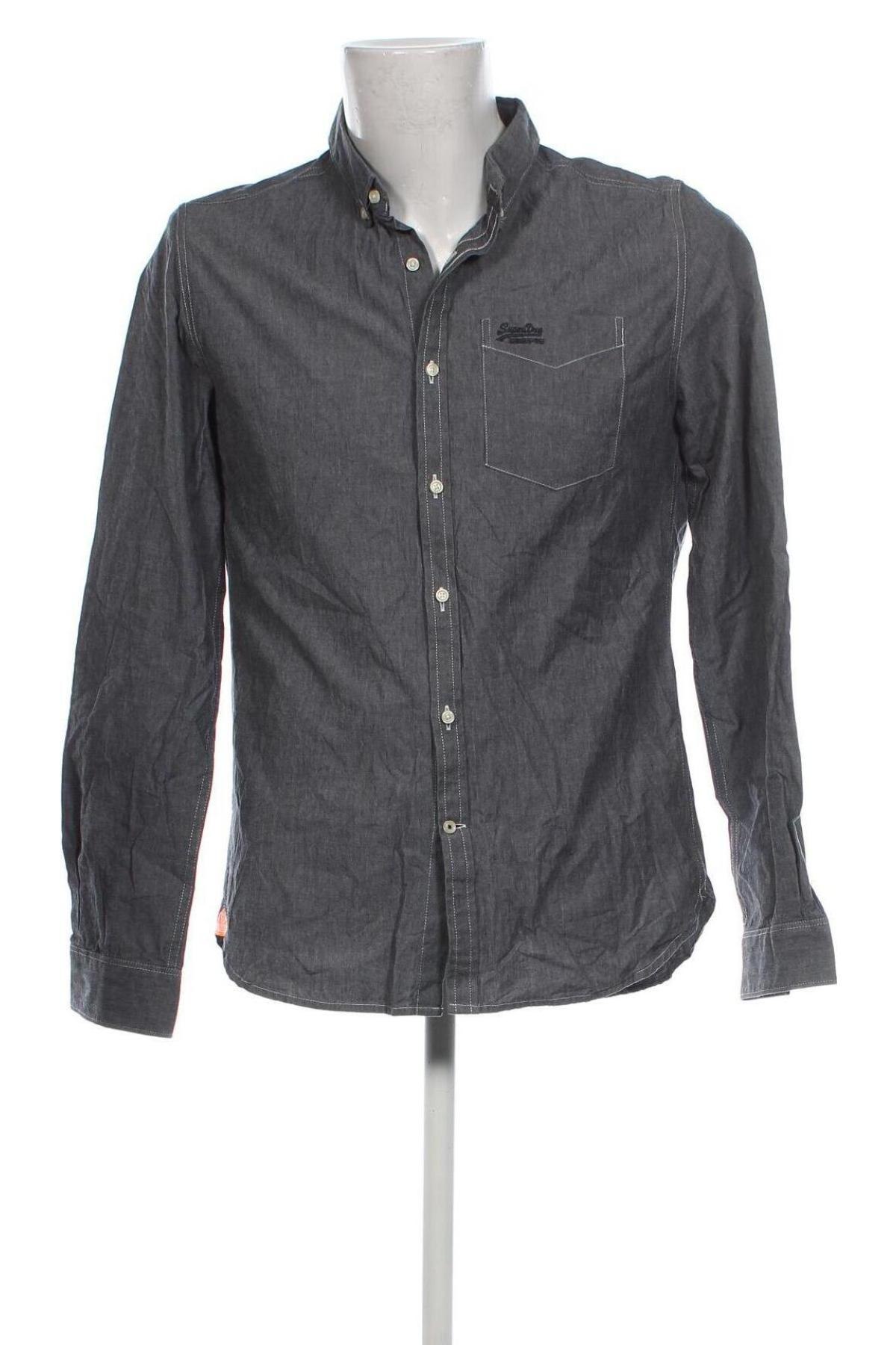 Herrenhemd Superdry, Größe L, Farbe Grau, Preis 24,99 €