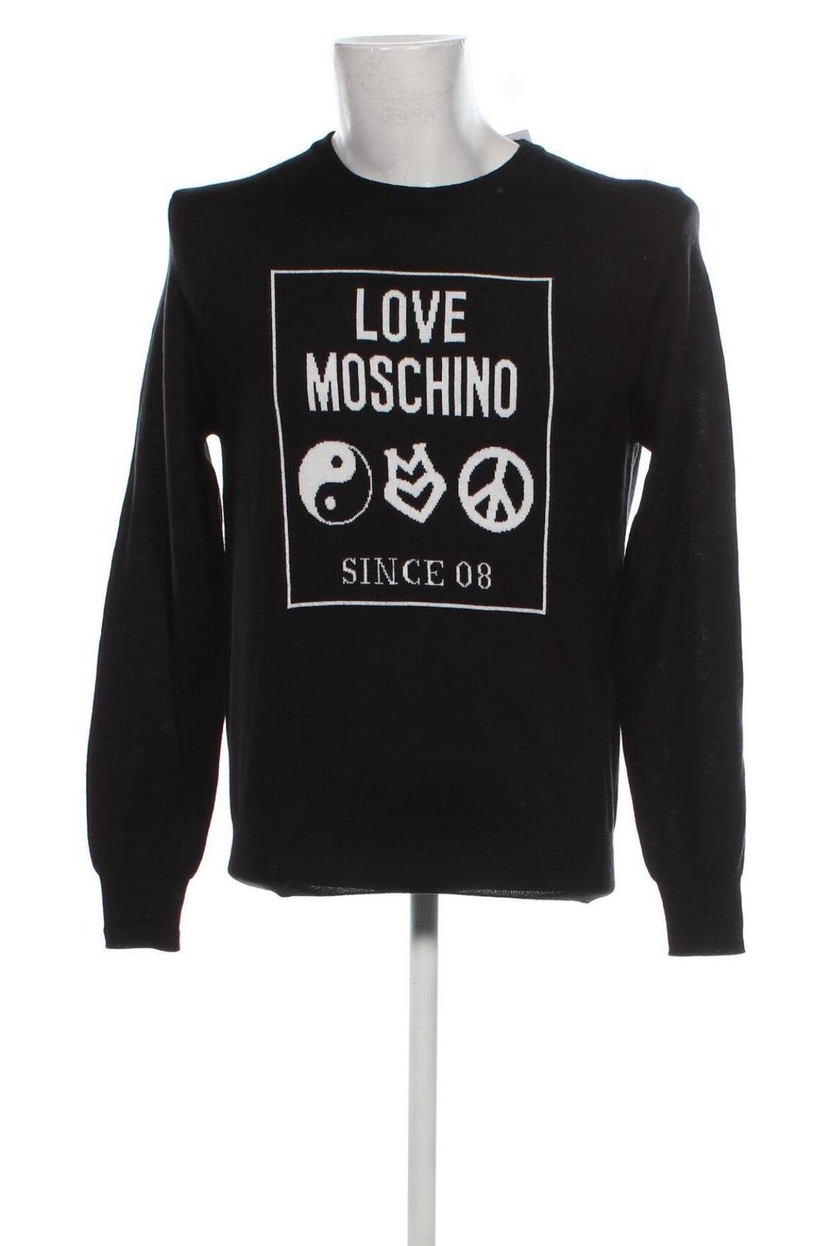 Męski sweter Love Moschino, Rozmiar M, Kolor Czarny, Cena 457,82 zł