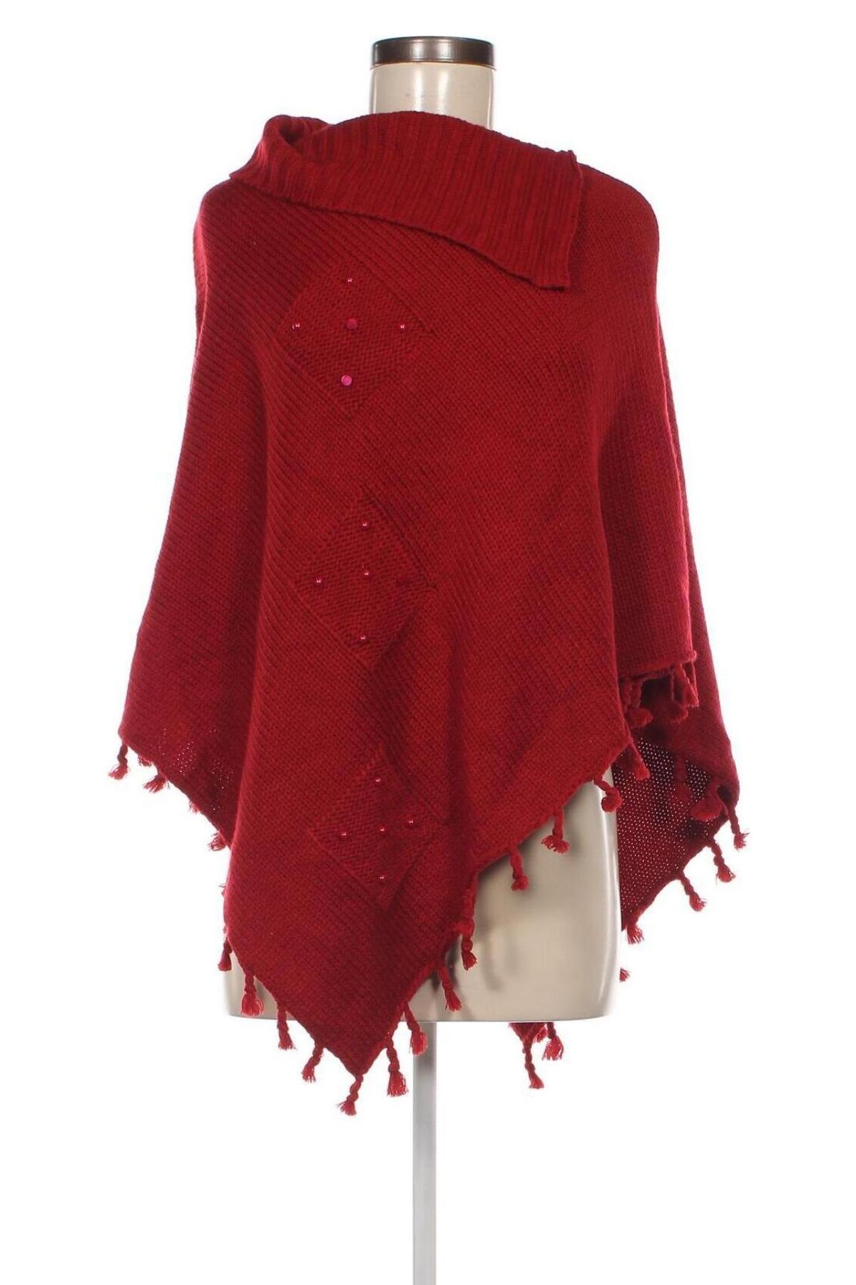 Poncho, Größe M, Farbe Rot, Preis € 12,99