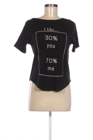 Γυναικείο t-shirt Bershka, Μέγεθος XS, Χρώμα Μαύρο, Τιμή 8,68 €