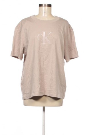 Γυναικείο t-shirt Calvin Klein Jeans, Μέγεθος L, Χρώμα  Μπέζ, Τιμή 47,99 €